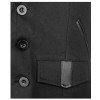 Men Gothic Wool Waistcoat Vest Black 